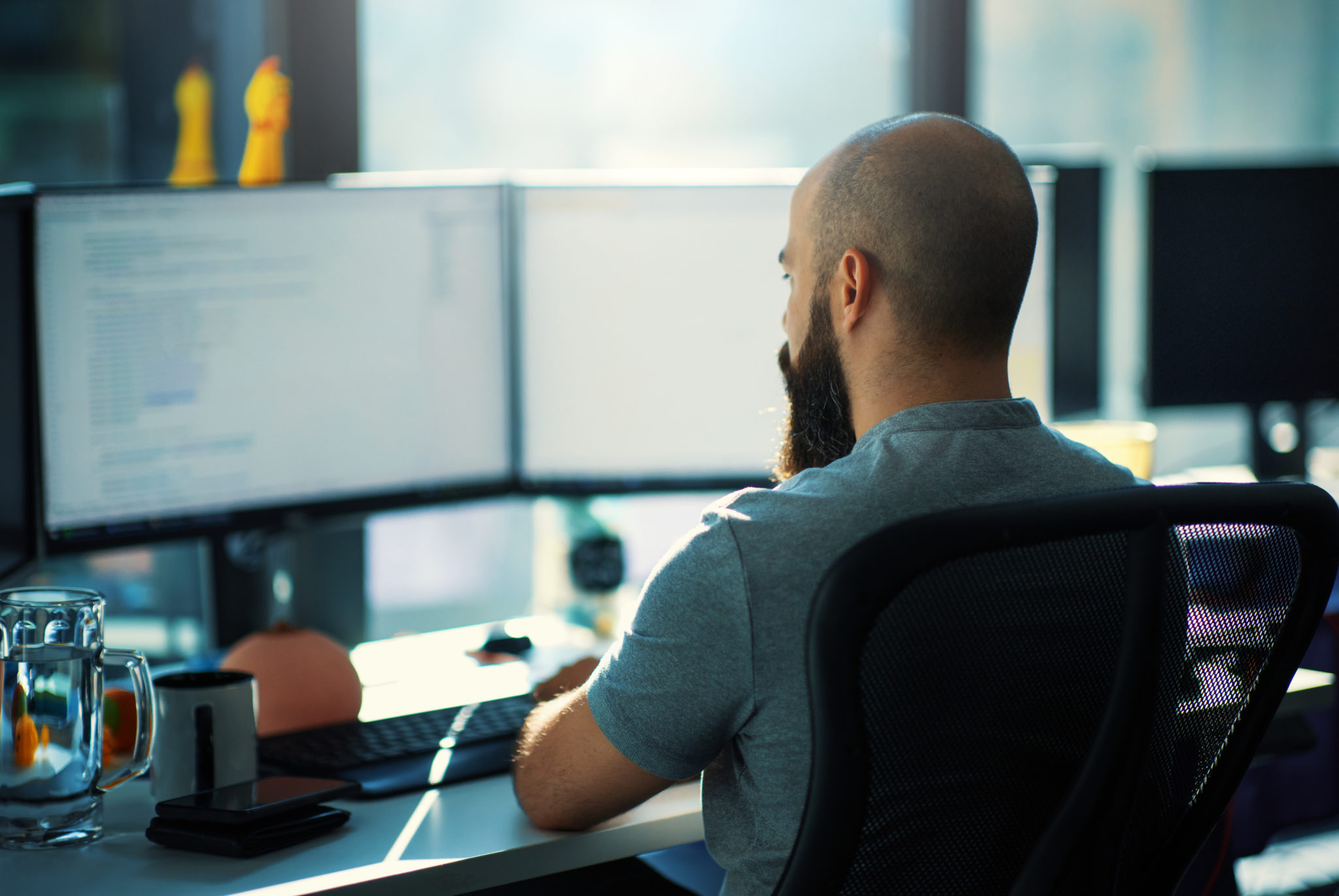 Software developer coding
